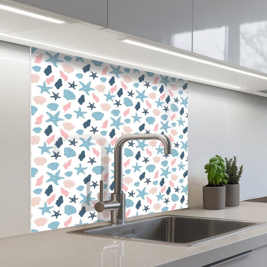 KitchenYeah Keuken achterwand 80x80 cm Spatscherm zelfklevend Klein Oceaan Rif Multi Muurbeschermer Spatwand fornuis