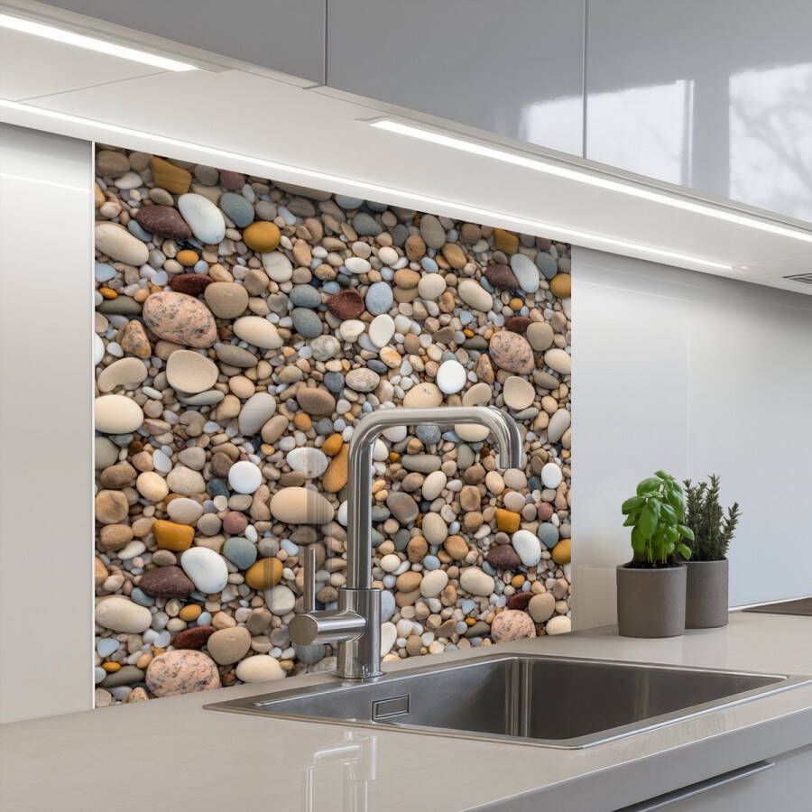 KitchenYeah Keuken achterwand 80x80 cm Spatscherm zelfklevend Kleine Grote Stenen Muurbeschermer Spatwand fornuis