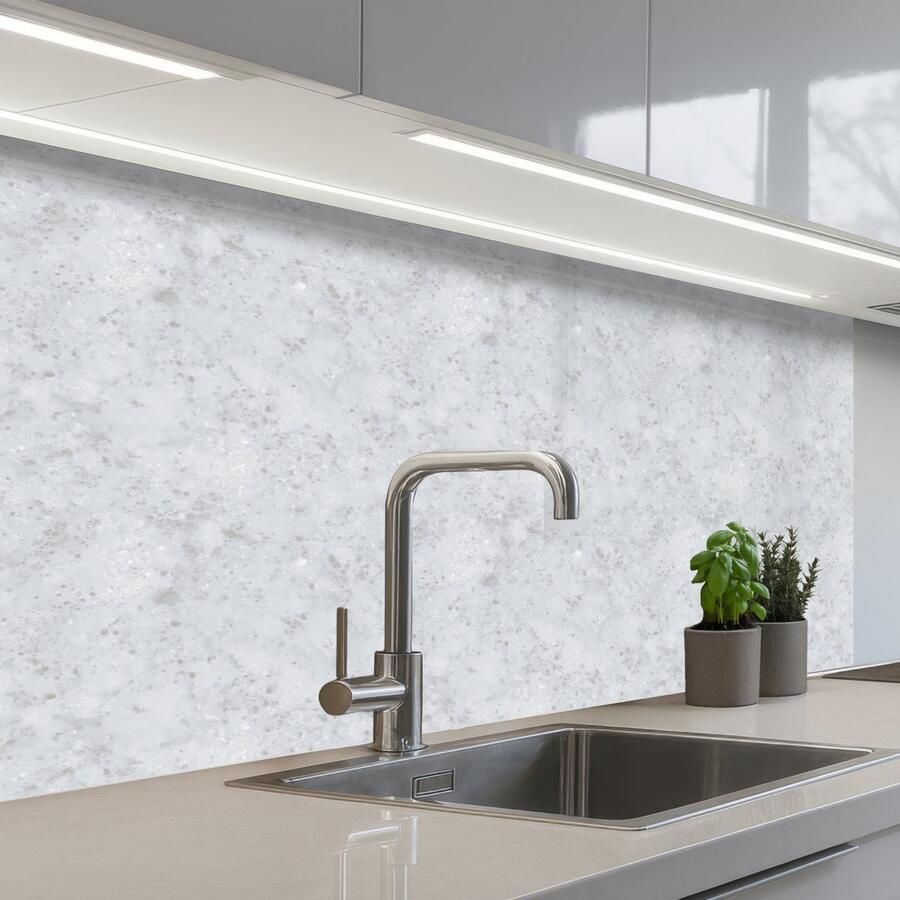 KitchenYeah Keuken achterwand 100x60 cm Spatscherm zelfklevend Grijs Terrazzo-effect Beton print Muurbeschermer Spatwand fornuis