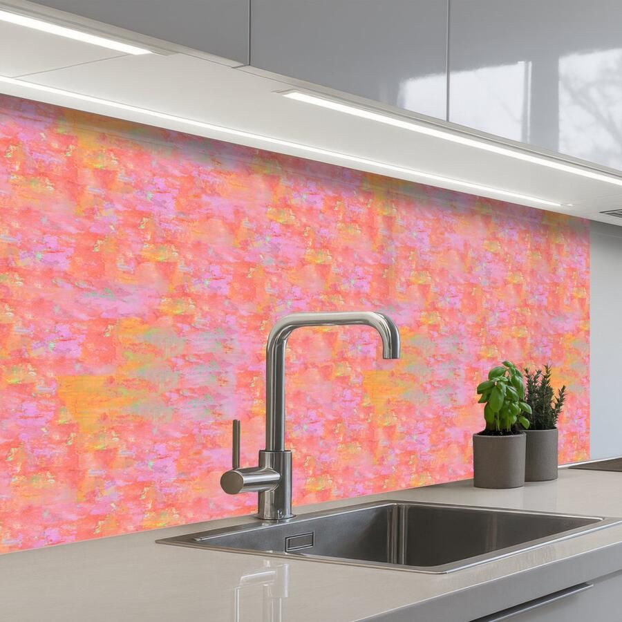 KitchenYeah Keuken achterwand 100x60 cm Spatscherm zelfklevend Verf Texturen Pastel Muurbeschermer Spatwand fornuis
