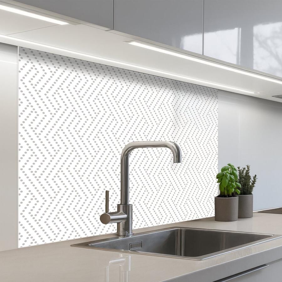 KitchenYeah Keuken achterwand 100x80 cm Spatscherm zelfklevend Grafisch Patroon Modern Stippen Muurbeschermer Spatwand fornuis