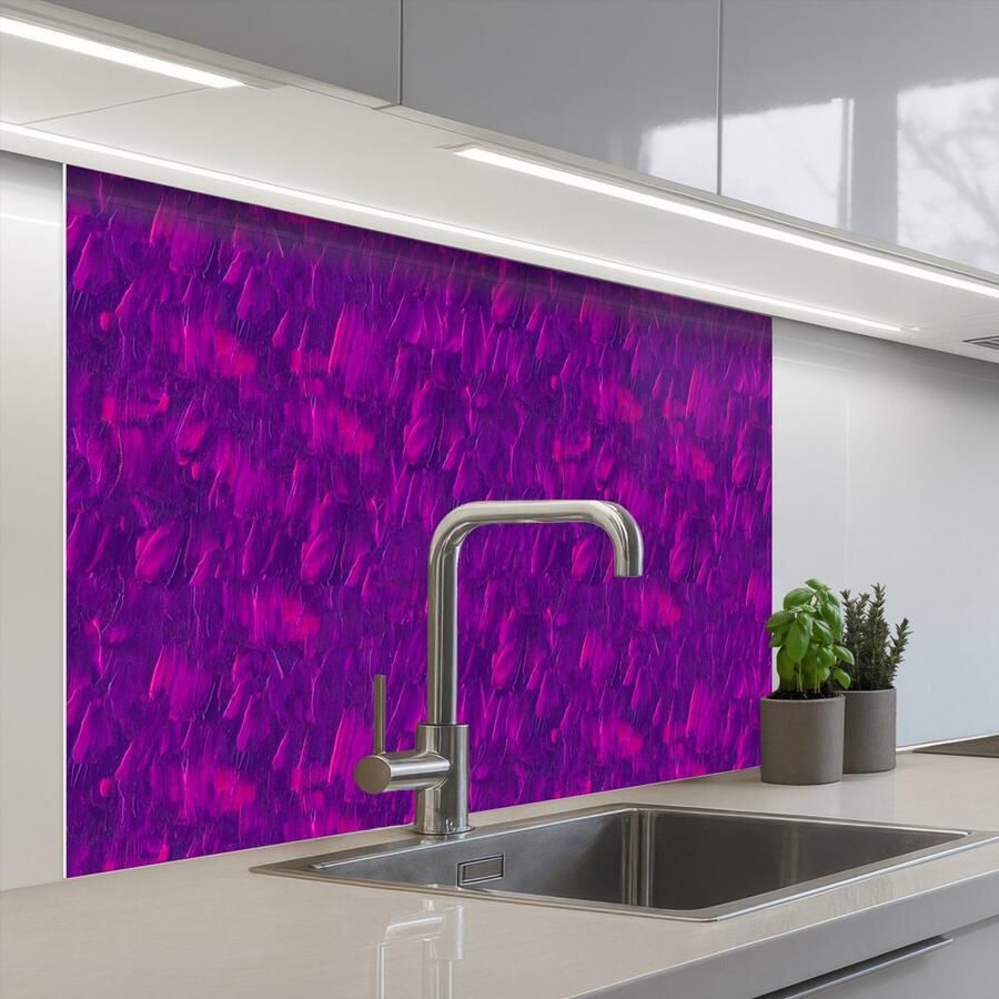 KitchenYeah Keuken achterwand 100x80 cm Spatscherm zelfklevend Olie Verf Texturen Fel Muurbeschermer Spatwand fornuis