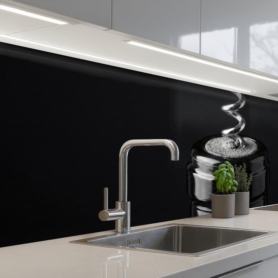 KitchenYeah Keuken achterwand 150x60 cm Spatscherm zelfklevend Kurkentrekker Wijn Zwart Wit Muurbeschermer Spatwand fornuis