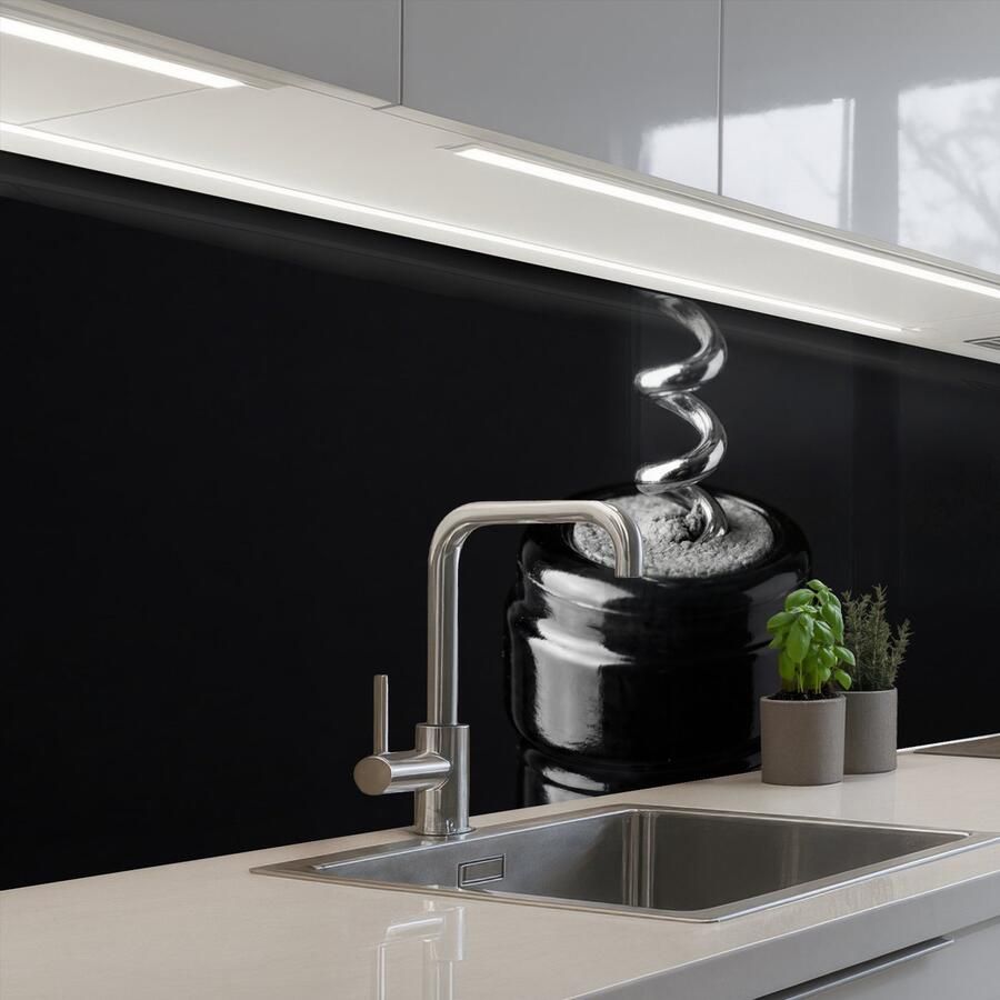 KitchenYeah Keuken achterwand 150x80 cm Spatscherm zelfklevend Kurkentrekker Wijn Zwart Wit Muurbeschermer Spatwand fornuis
