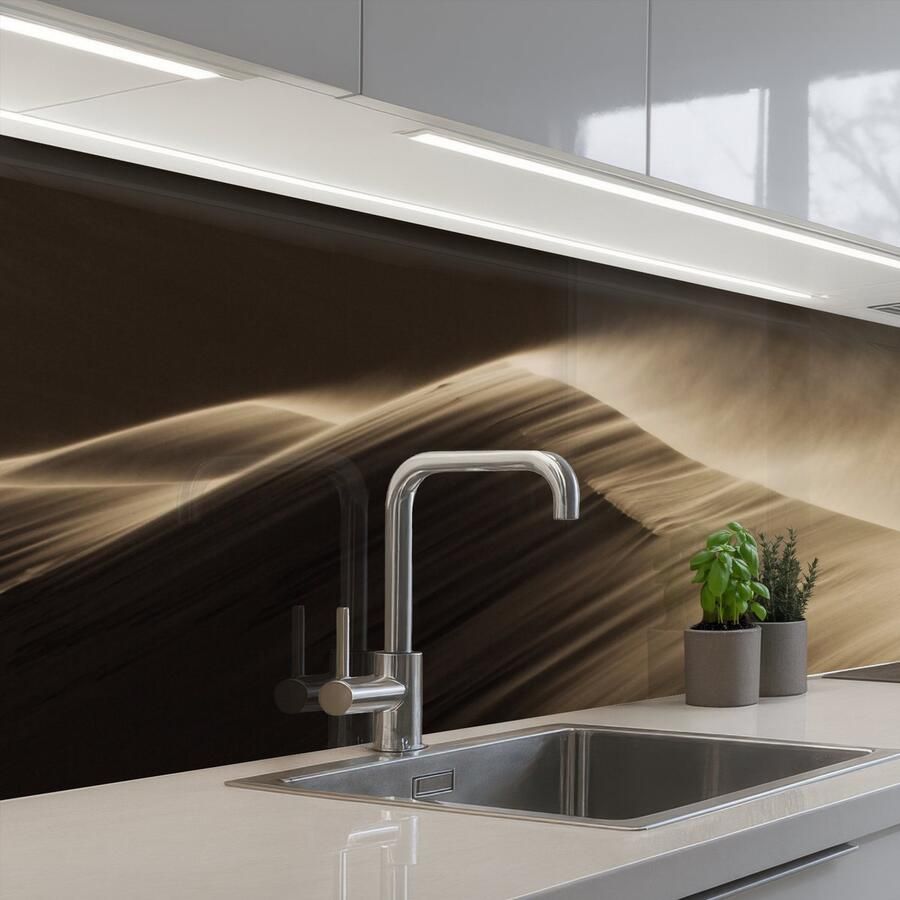 KitchenYeah Keuken achterwand 200x60 cm Spatscherm zelfklevend Woestijn Zand Natuur Duin Muurbeschermer Spatwand fornuis