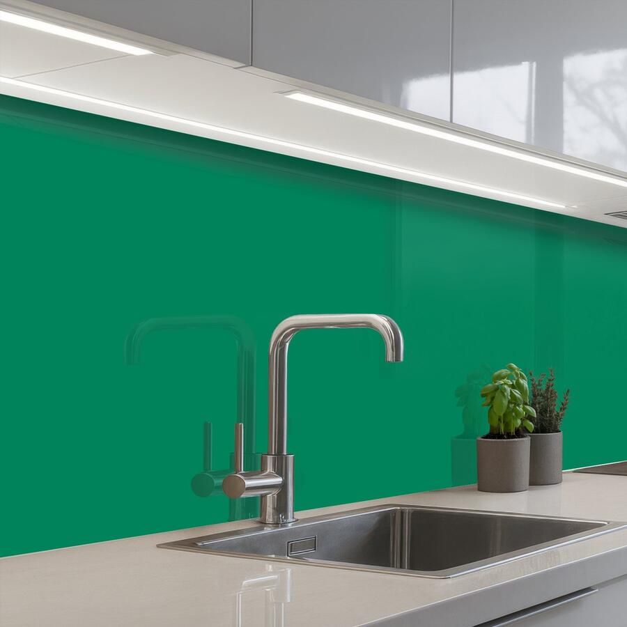 KitchenYeah Keuken achterwand 300x60 cm Spatscherm zelfklevend Groen Bos Kleuren Muurbeschermer Spatwand fornuis