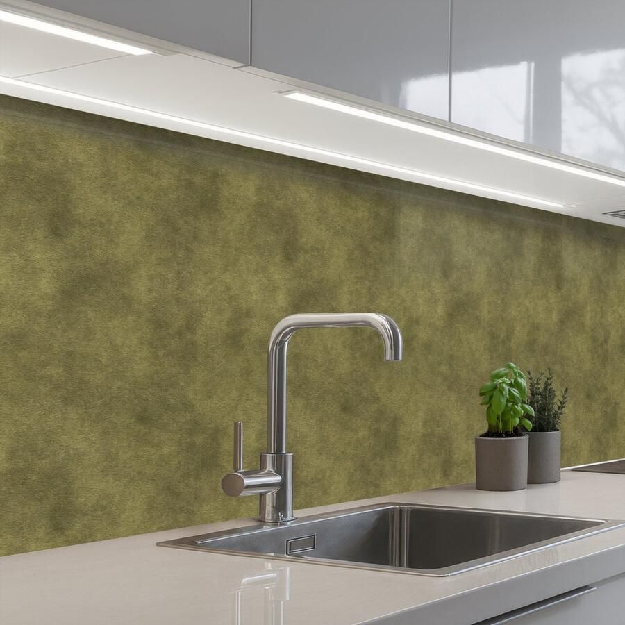 KitchenYeah Keuken achterwand 300x80 cm Spatscherm zelfklevend Textuur Abstract Groen Muurbeschermer Spatwand fornuis