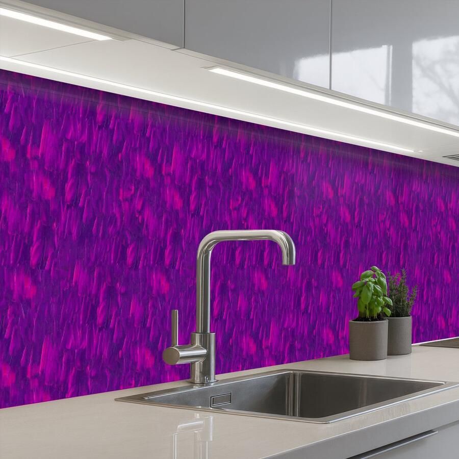 KitchenYeah Keuken achterwand 500x80 cm Spatscherm zelfklevend Olie Verf Texturen Fel Muurbeschermer Spatwand fornuis