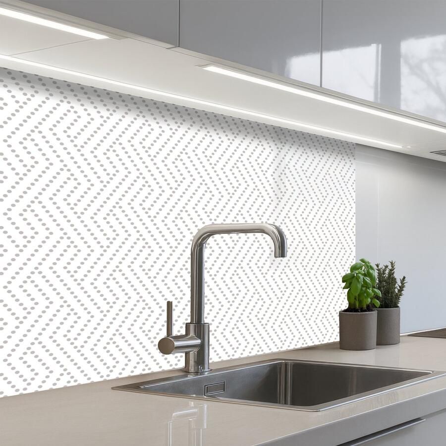 KitchenYeah Keuken achterwand 80x60 cm Spatscherm zelfklevend Grafisch Patroon Modern Stippen Muurbeschermer Spatwand fornuis