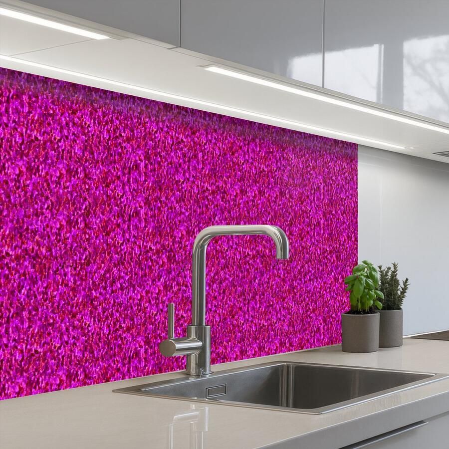 KitchenYeah Keuken achterwand 80x60 cm Spatscherm zelfklevend Vloeiend Olie Roze Verf Muurbeschermer Spatwand fornuis