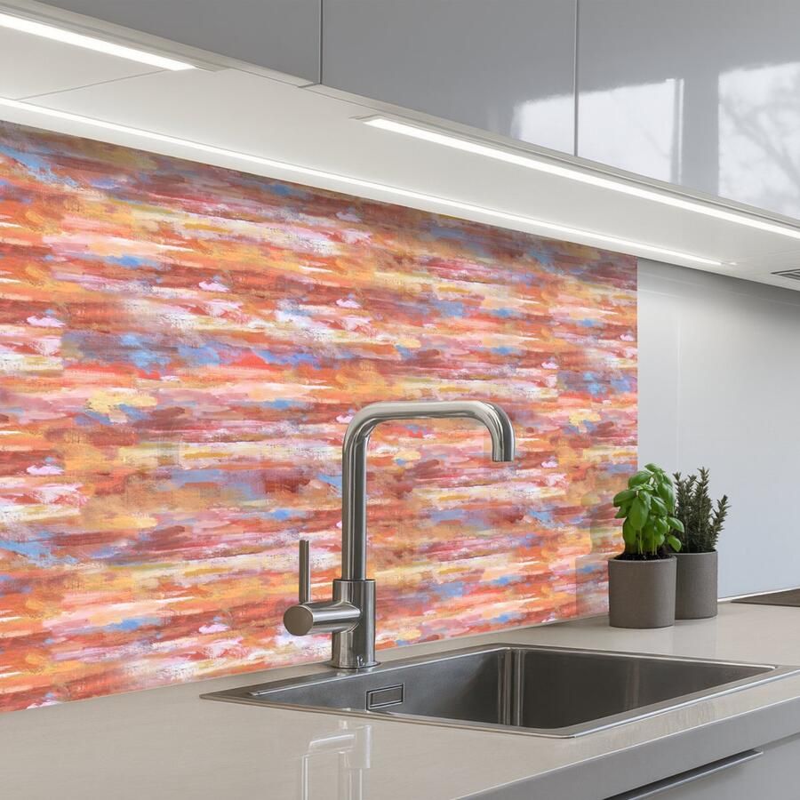 KitchenYeah Keuken achterwand 80x60 cm Spatscherm zelfklevend Vloeiend Olie Verf Kleur Muurbeschermer Spatwand fornuis