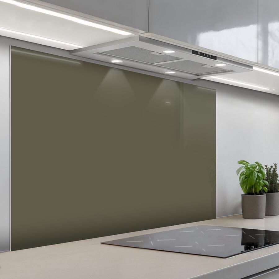 KitchenYeah Spatscherm 120x80 cm Zelfklevende achterwand Grijs Warm Herfst Keuken muurbeschermer Spatwand fornuis