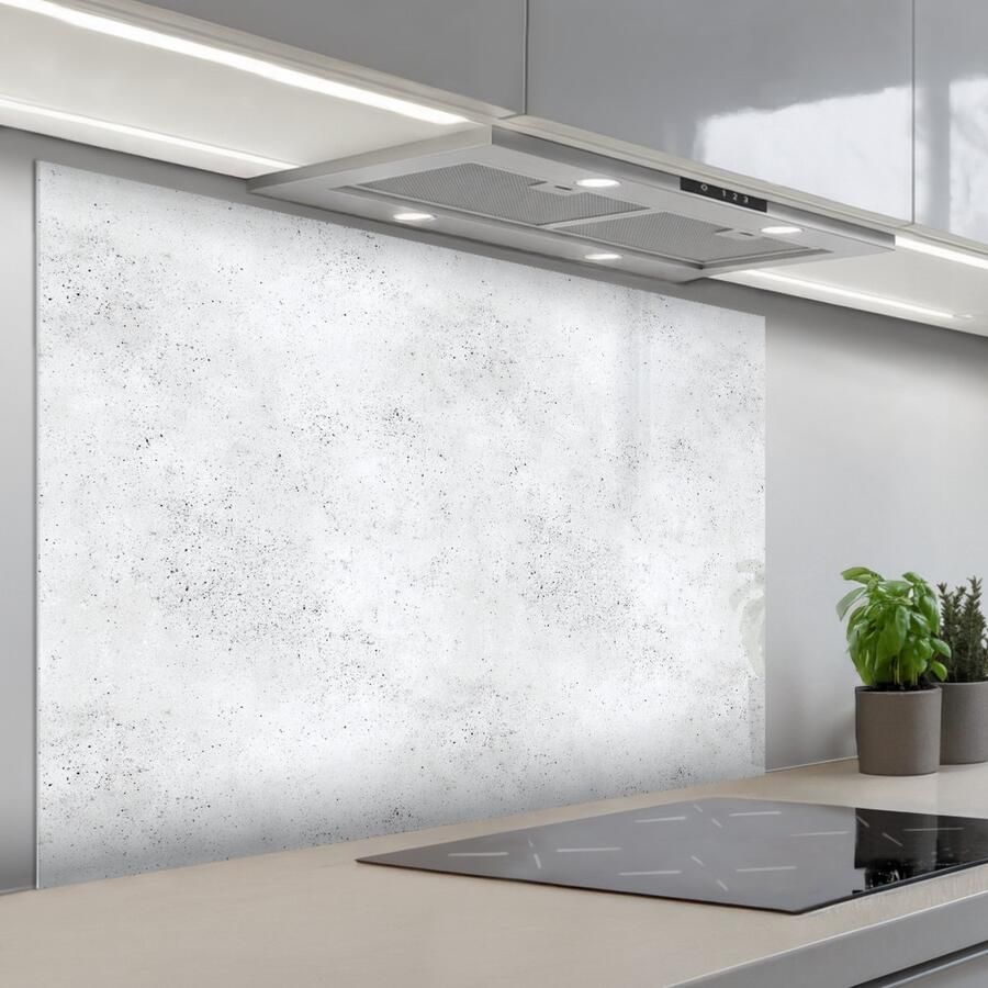 KitchenYeah Spatscherm 120x80 cm Zelfklevende achterwand Lichtgrijs Betonstructuur Subtiel Keuken muurbeschermer Spatwand fornuis