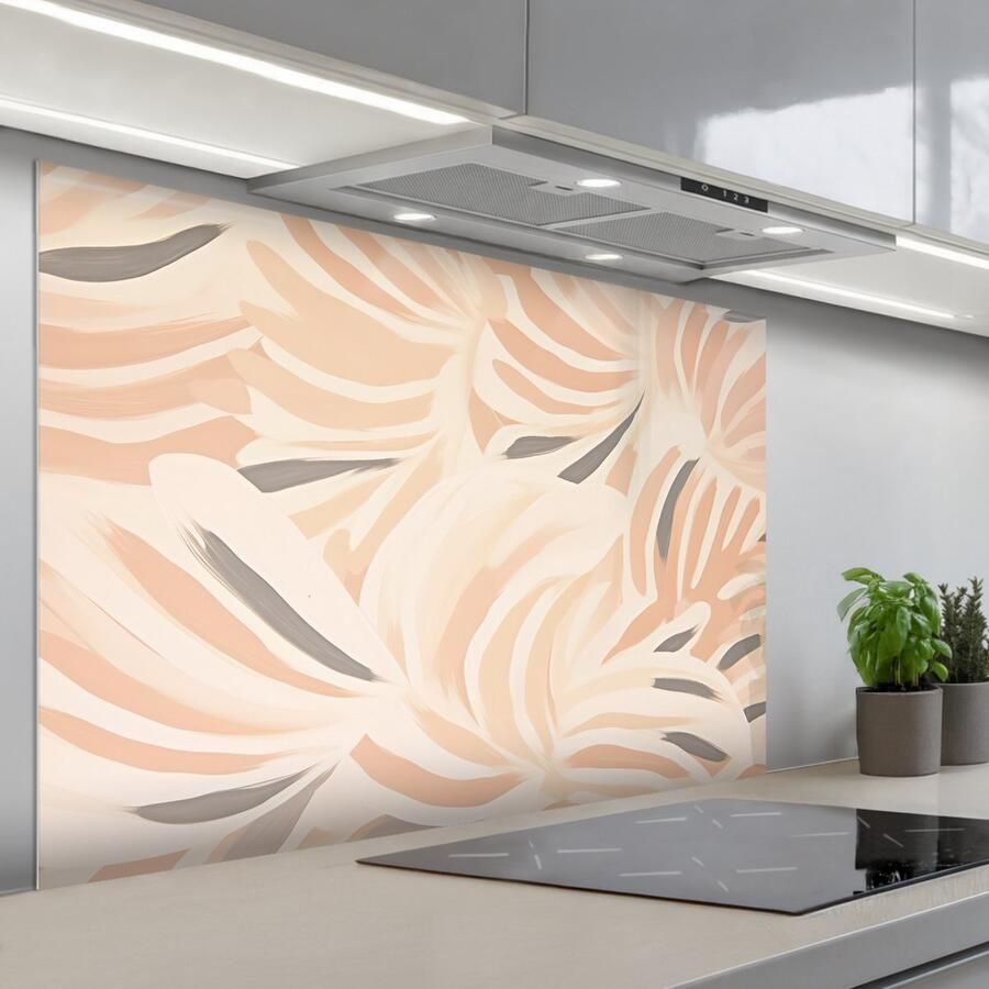 KitchenYeah Spatscherm 120x80 cm Zelfklevende achterwand Pastel Kunst Abstract Keuken muurbeschermer Spatwand fornuis
