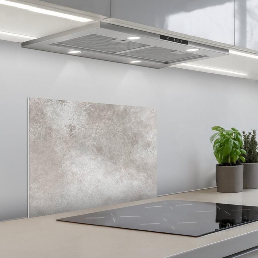 KitchenYeah Spatscherm 60x45 cm Zelfklevende achterwand Beton Grijs Keuken muurbeschermer Spatwand fornuis