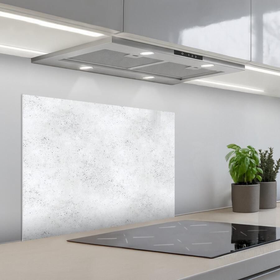 KitchenYeah Spatscherm 70x50 cm Zelfklevende achterwand Lichtgrijs Betonstructuur Subtiel Keuken muurbeschermer Spatwand fornuis