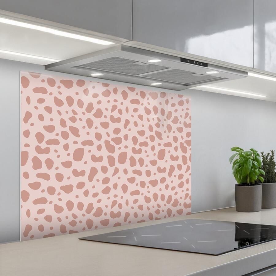 KitchenYeah Spatscherm 80x60 cm Zelfklevende achterwand Nude Luipaard Tinten Keuken muurbeschermer Spatwand fornuis