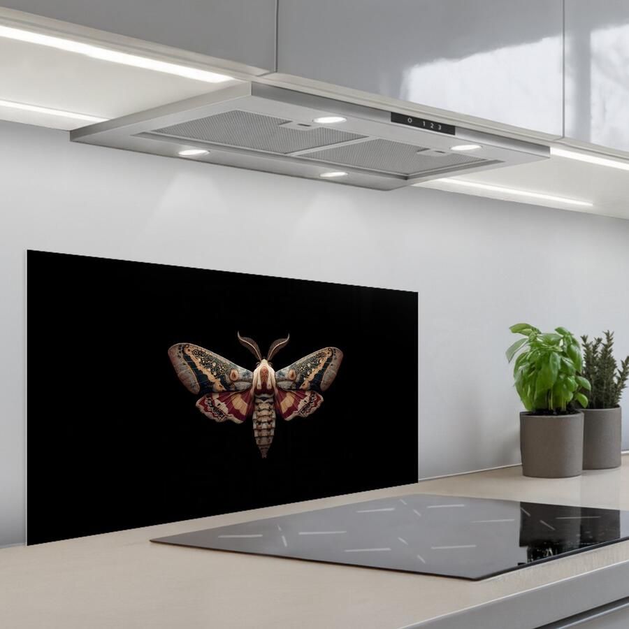 KitchenYeah Spatscherm 80x40 cm Zelfklevende achterwand Mot Oosterse patronen Sierlijk Keuken muurbeschermer Spatwand fornuis