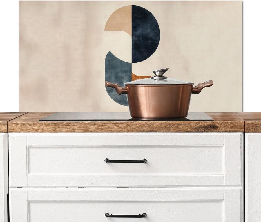 KitchenYeah Spatscherm keuken 100x50 cm Kookplaat achterwand Cirkels Abstract Kleurrijk Muurbeschermer Spatwand fornuis Hoogwaardig aluminium