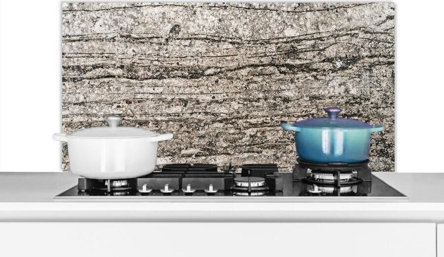 KitchenYeah Spatscherm keuken 100x50 cm Kookplaat achterwand Stenen Vintage Roest print Industrieel Muurbeschermer Spatwand fornuis Hoogwaardig aluminium