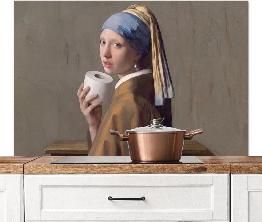 KitchenYeah Spatscherm keuken 120x80 cm Kookplaat achterwand Klassiek Humor Kleurrijk Muurbeschermer Spatwand fornuis Hoogwaardig aluminium