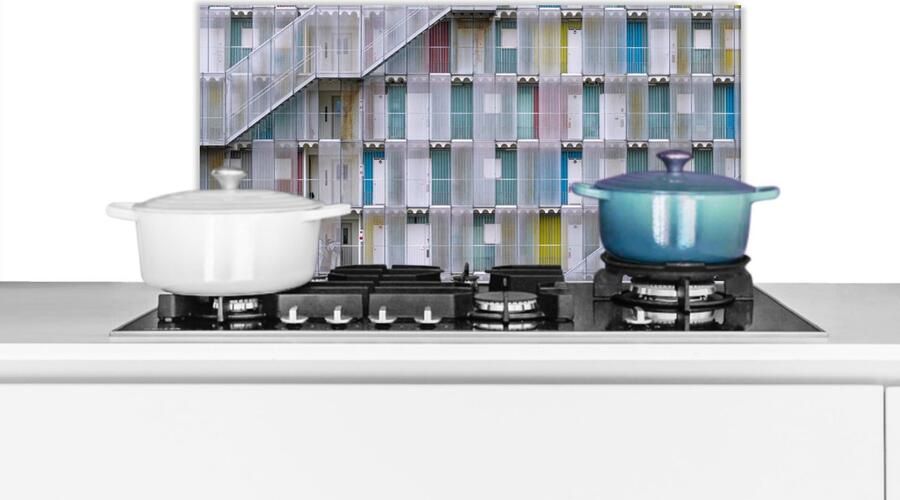 KitchenYeah Spatscherm keuken 70x30 cm Kookplaat achterwand Appartementen Deuren Architectuur Trappen Muurbeschermer Spatwand fornuis Hoogwaardig aluminium