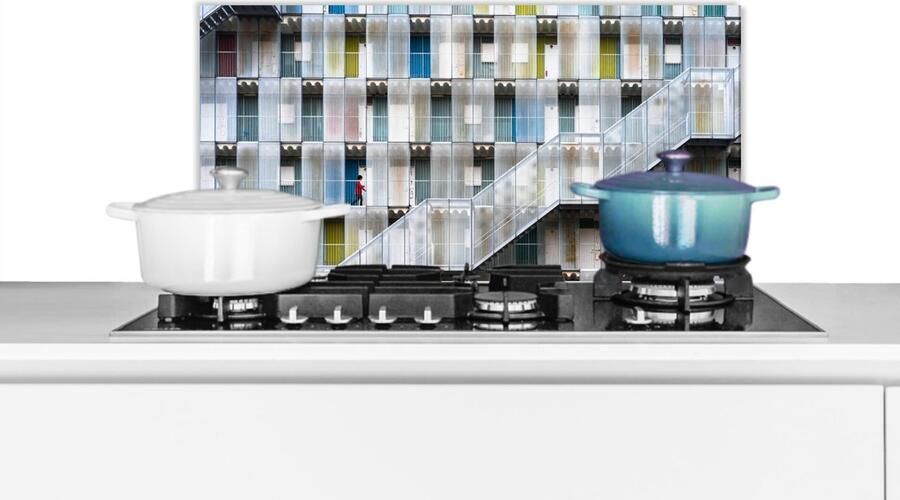 KitchenYeah Spatscherm keuken 70x30 cm Kookplaat achterwand Deuren Appartementen Trappen Kleurrijk Muurbeschermer Spatwand fornuis Hoogwaardig aluminium