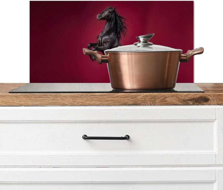 KitchenYeah Spatscherm keuken 70x30 cm Kookplaat achterwand Hengst Steigert Rood Muurbeschermer Spatwand fornuis Hoogwaardig aluminium