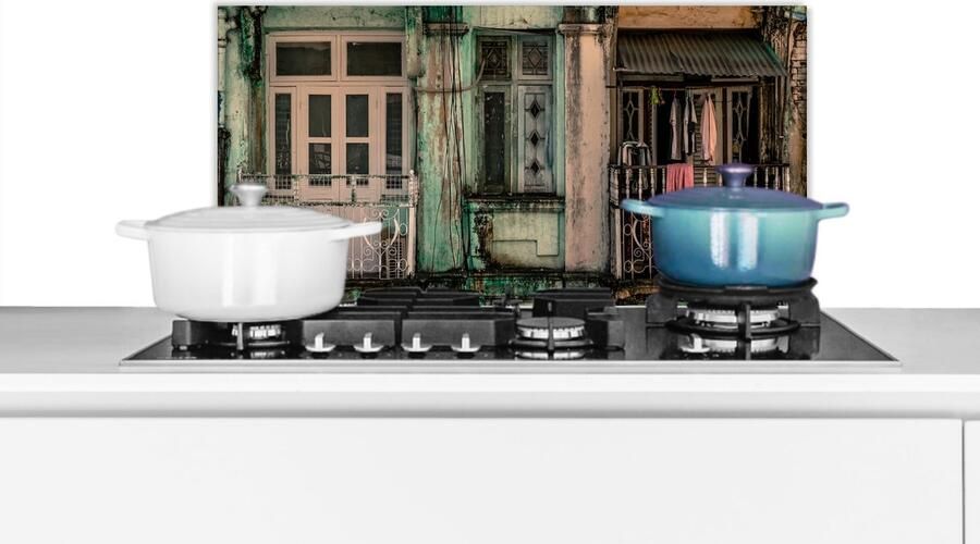 KitchenYeah Spatscherm keuken 70x30 cm Kookplaat achterwand Vintage Deuren Appartementen Architectuur Muurbeschermer Spatwand fornuis Hoogwaardig aluminium