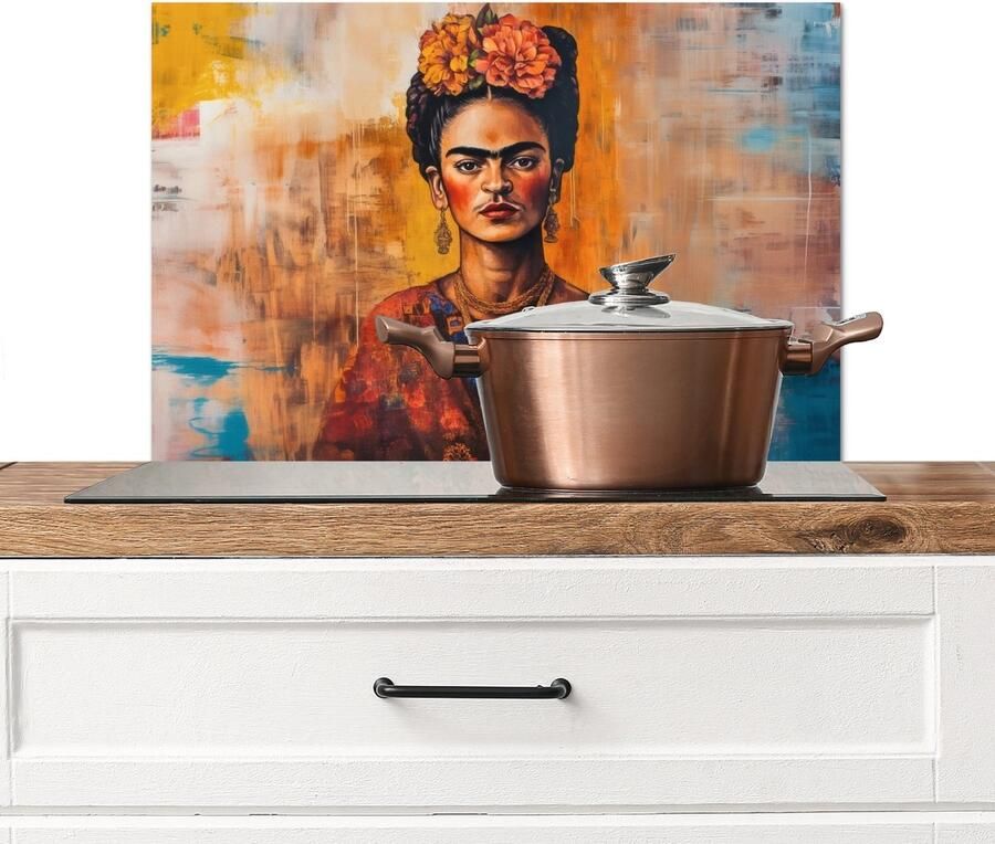 KitchenYeah Spatscherm keuken 70x50 cm Kookplaat achterwand Portret Sieraden Schilderachtig Muurbeschermer Spatwand fornuis Hoogwaardig aluminium