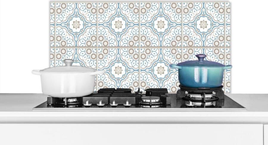 KitchenYeah Spatscherm keuken 80x40 cm Kookplaat achterwand Bloemen Portugal Design Muurbeschermer Spatwand fornuis Hoogwaardig aluminium