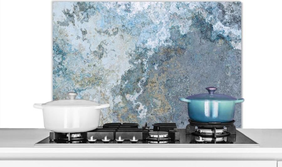 KitchenYeah Spatscherm keuken 90x60 cm Kookplaat achterwand Steen Roest print Vintage Muurbeschermer Spatwand fornuis Hoogwaardig aluminium