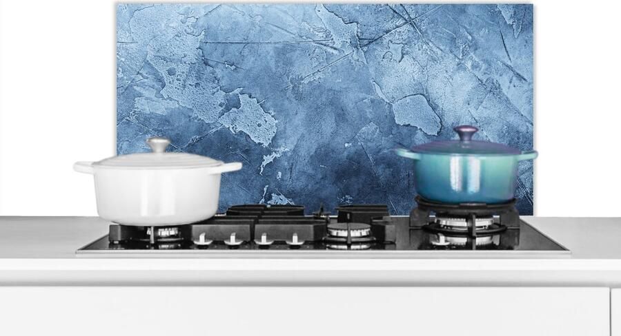 KitchenYeah Spatscherm keuken 90x45 cm Kookplaat achterwand Leisteen Stenen Retro Muurbeschermer Spatwand fornuis Hoogwaardig aluminium