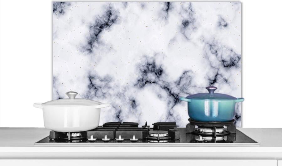 KitchenYeah Spatscherm keuken 90x60 cm Kookplaat achterwand Marmer Agaat geode Steen Muurbeschermer Spatwand fornuis Hoogwaardig aluminium