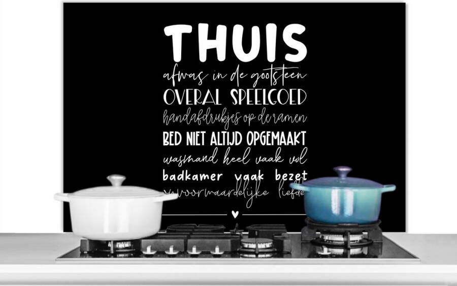 KitchenYeah Spatscherm keuken 100x65 cm Kookplaat achterwand Thuis Spreuken Hartje Muurbeschermer Spatwand fornuis Hoogwaardig aluminium