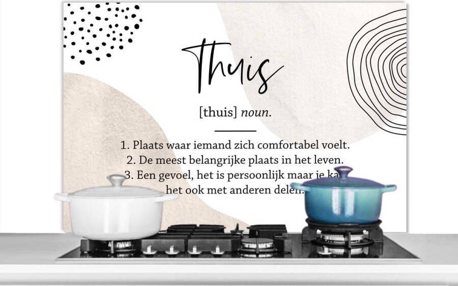 KitchenYeah Spatscherm keuken 100x65 cm Kookplaat achterwand Thuis Woordenboek Spreuken Muurbeschermer Spatwand fornuis Hoogwaardig aluminium