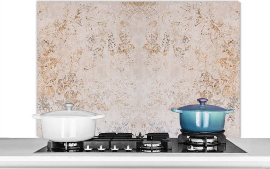 KitchenYeah Spatscherm keuken 100x65 cm Kookplaat achterwand Vintage Steen Structuur Muurbeschermer Spatwand fornuis Hoogwaardig aluminium