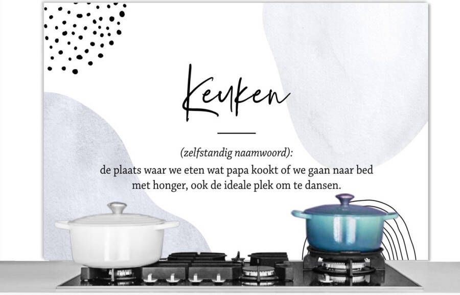 KitchenYeah Spatscherm keuken 120x80 cm Kookplaat achterwand Keuken Papa Quotes Keuken definitie Spreuken Woordenboek Muurbeschermer Spatwand fornuis Hoogwaardig aluminium