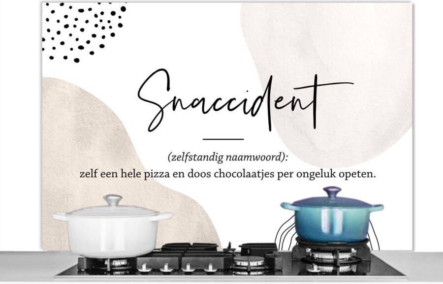 KitchenYeah Spatscherm keuken 120x80 cm Kookplaat achterwand Quotes Snaccident definitie Spreuken Snaccident Woordenboek Muurbeschermer Spatwand fornuis Hoogwaardig aluminium