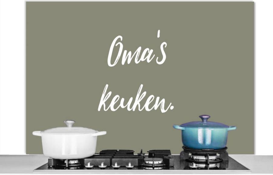 KitchenYeah Spatscherm keuken 120x80 cm Kookplaat achterwand Quotes Spreuken Oma's keuken Muurbeschermer Spatwand fornuis Hoogwaardig aluminium