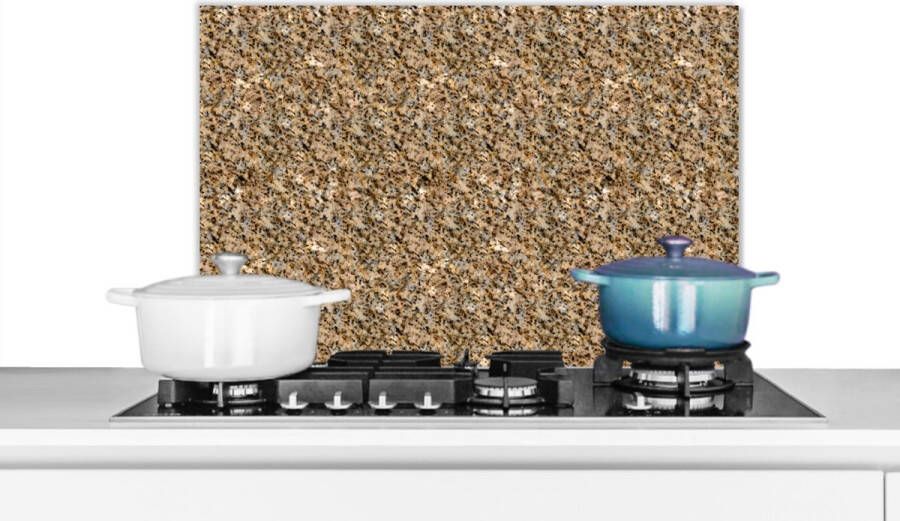 KitchenYeah Spatscherm keuken 60x40 cm Kookplaat achterwand Graniet Patroon Structuur Muurbeschermer Spatwand fornuis Hoogwaardig aluminium