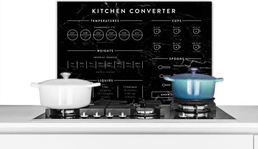 KitchenYeah Spatscherm keuken 60x40 cm Kookplaat achterwand Keuken Marmer print Handleiding Muurbeschermer Spatwand fornuis Hoogwaardig aluminium