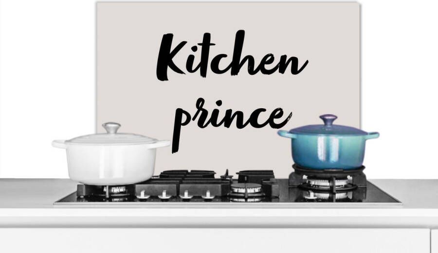 KitchenYeah Spatscherm keuken 60x40 cm Kookplaat achterwand Quotes Chef Spreuken Kitchen prince Koken Muurbeschermer Spatwand fornuis Hoogwaardig aluminium
