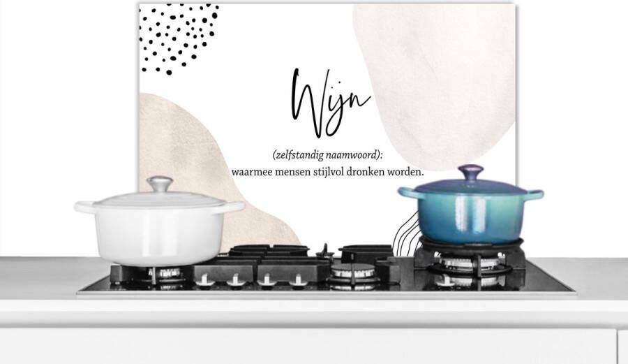 KitchenYeah Spatscherm keuken 60x40 cm Kookplaat achterwand Quotes Spreuken Wijn definitie Woordenboek Muurbeschermer Spatwand fornuis Hoogwaardig aluminium