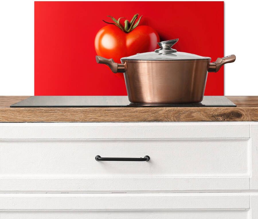 KitchenYeah Spatscherm keuken 70x30 cm Kookplaat achterwand Tomaat Rood Hart Muurbeschermer Spatwand fornuis Hoogwaardig aluminium