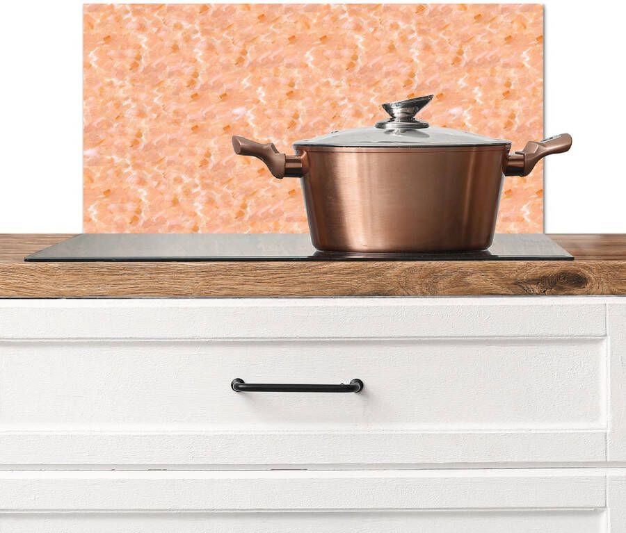 KitchenYeah Spatscherm keuken 70x30 cm Kookplaat achterwand Vloeiend Olie Verf Texturen Oranje Muurbeschermer Spatwand fornuis Hoogwaardig aluminium