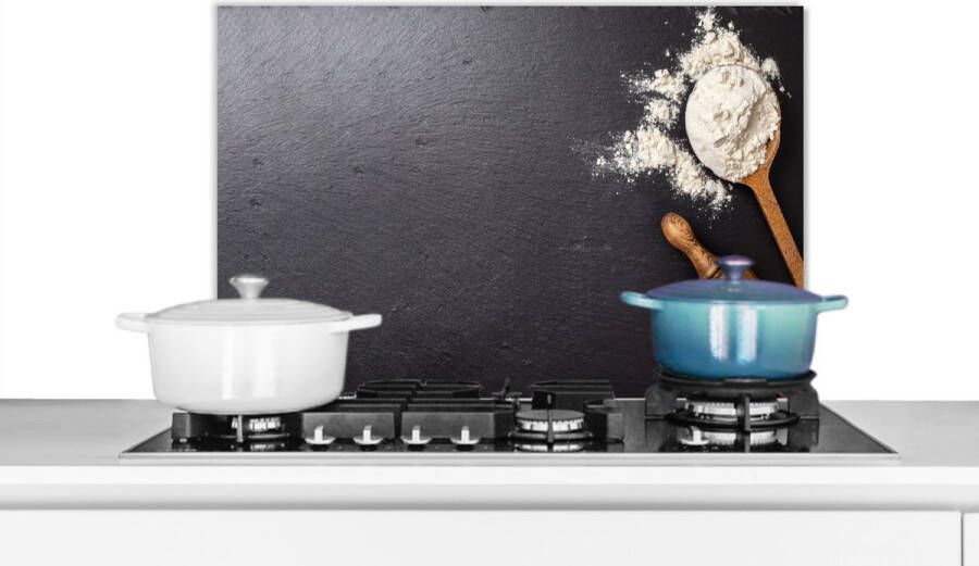 KitchenYeah Spatscherm keuken 70x50 cm Kookplaat achterwand Deegroller Bakken Keukengerei Pollepel Muurbeschermer Spatwand fornuis Hoogwaardig aluminium