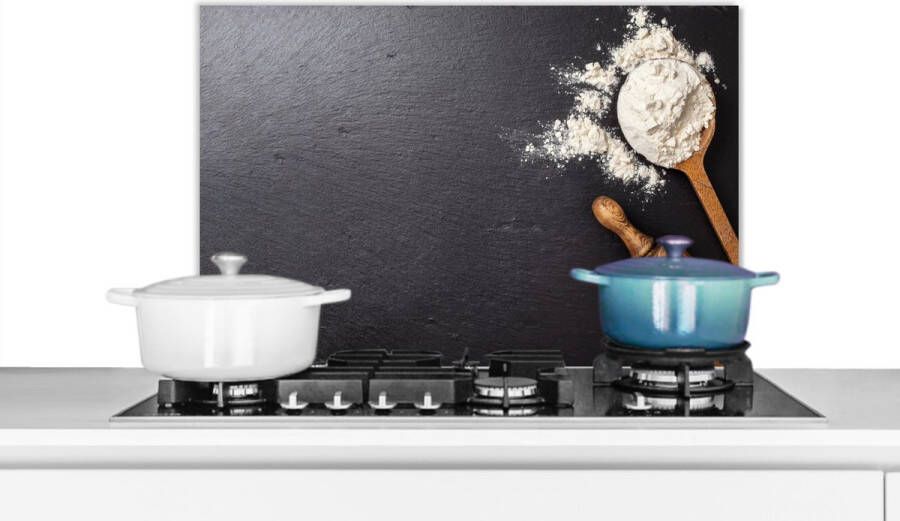 KitchenYeah Spatscherm keuken 70x50 cm Kookplaat achterwand Deegroller Bakken Keukengerei Pollepel Muurbeschermer Spatwand fornuis Hoogwaardig aluminium
