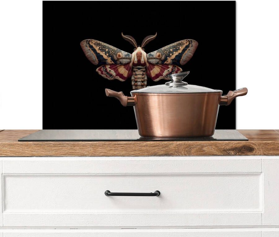 KitchenYeah Spatscherm keuken 70x50 cm Kookplaat achterwand Mot Oosterse patronen Sierlijk Muurbeschermer Spatwand fornuis Hoogwaardig aluminium