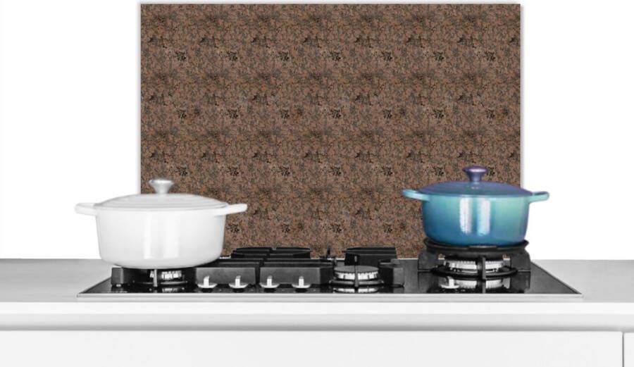 KitchenYeah Spatscherm keuken 70x50 cm Kookplaat achterwand Steen Patroon Graniet print Muurbeschermer Spatwand fornuis Hoogwaardig aluminium